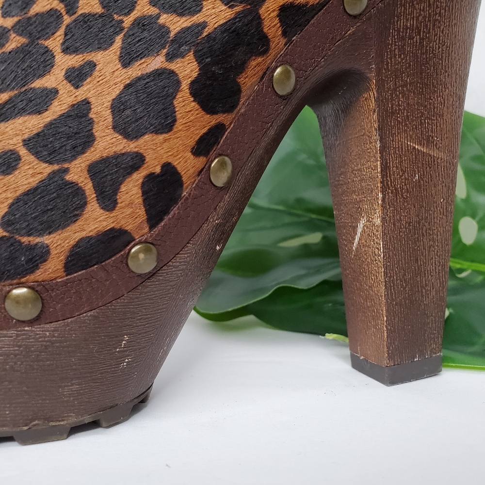 Sam Edelman Faye Clog Leopard Print Size 8 - image 4